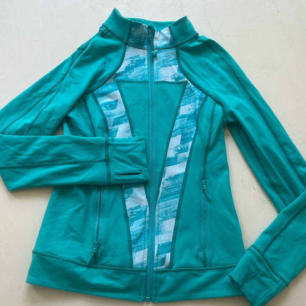 IVIVVA BY LULULEMON teal jacket girls size 14
